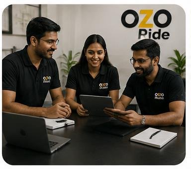 Ozoride operations team coordinating inside office