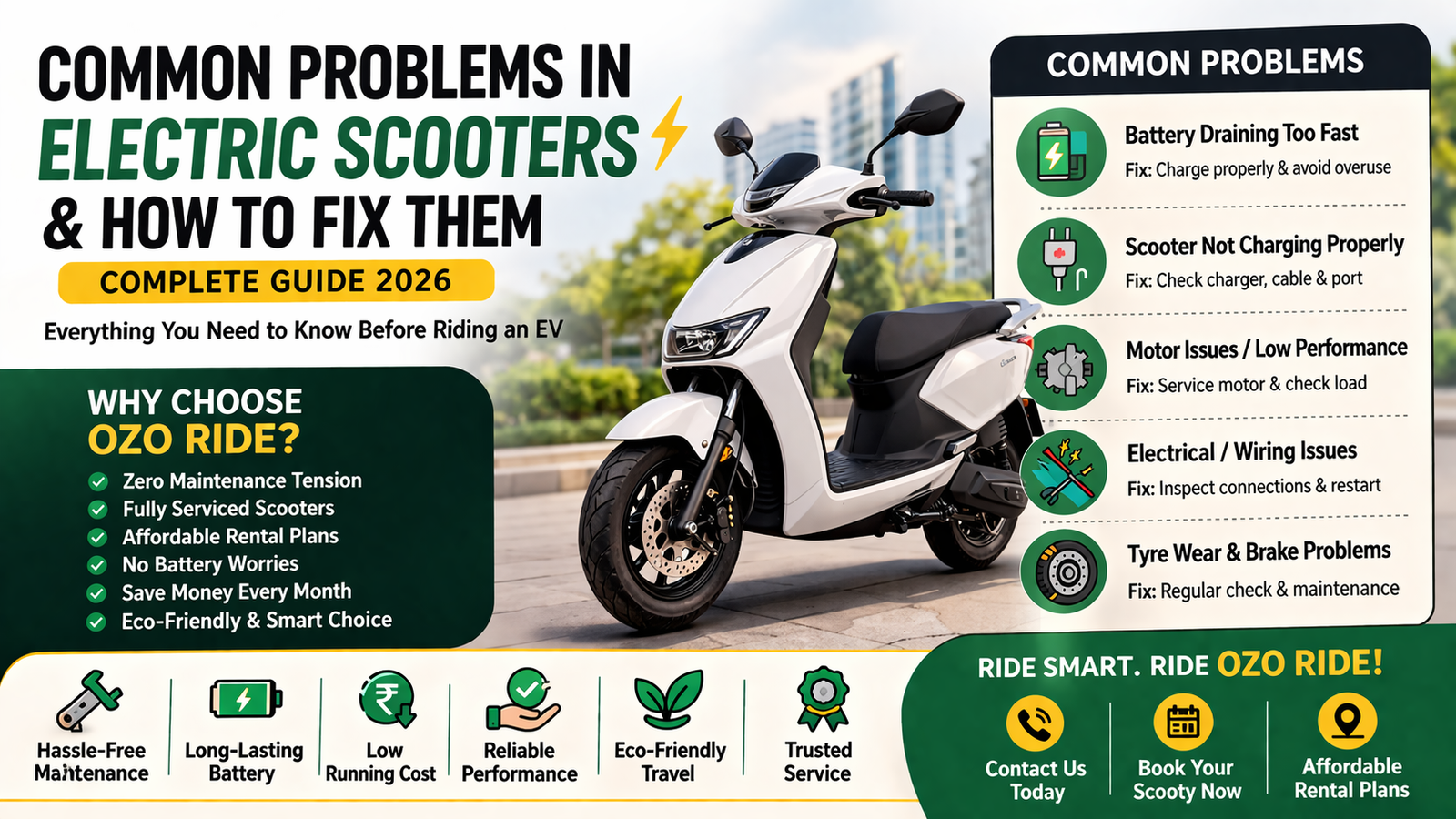 Common Problems in Electric Scooters & How to Fix Them